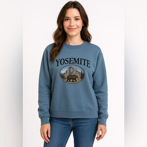 Yosemite Sweatshirt Green Gray Size M